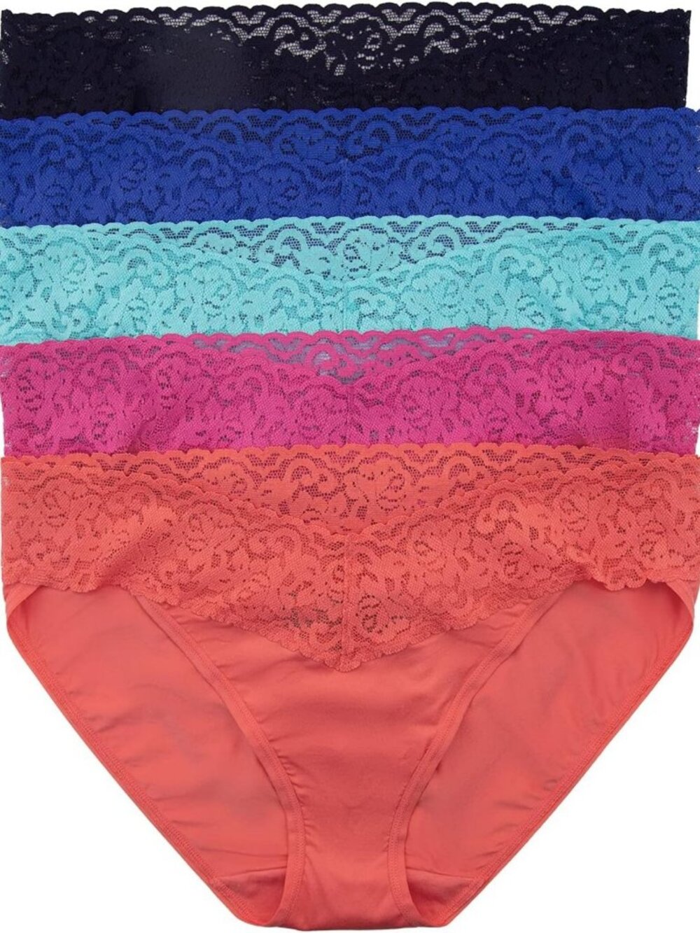 Stretchy Lace Trim Bikini Underwear Set - Sexy Seamless Panties for Women